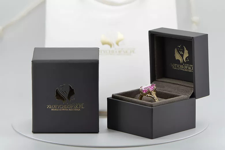 Vintage Jewlery Ring Amethyst 8K žluté zlato vrc084x